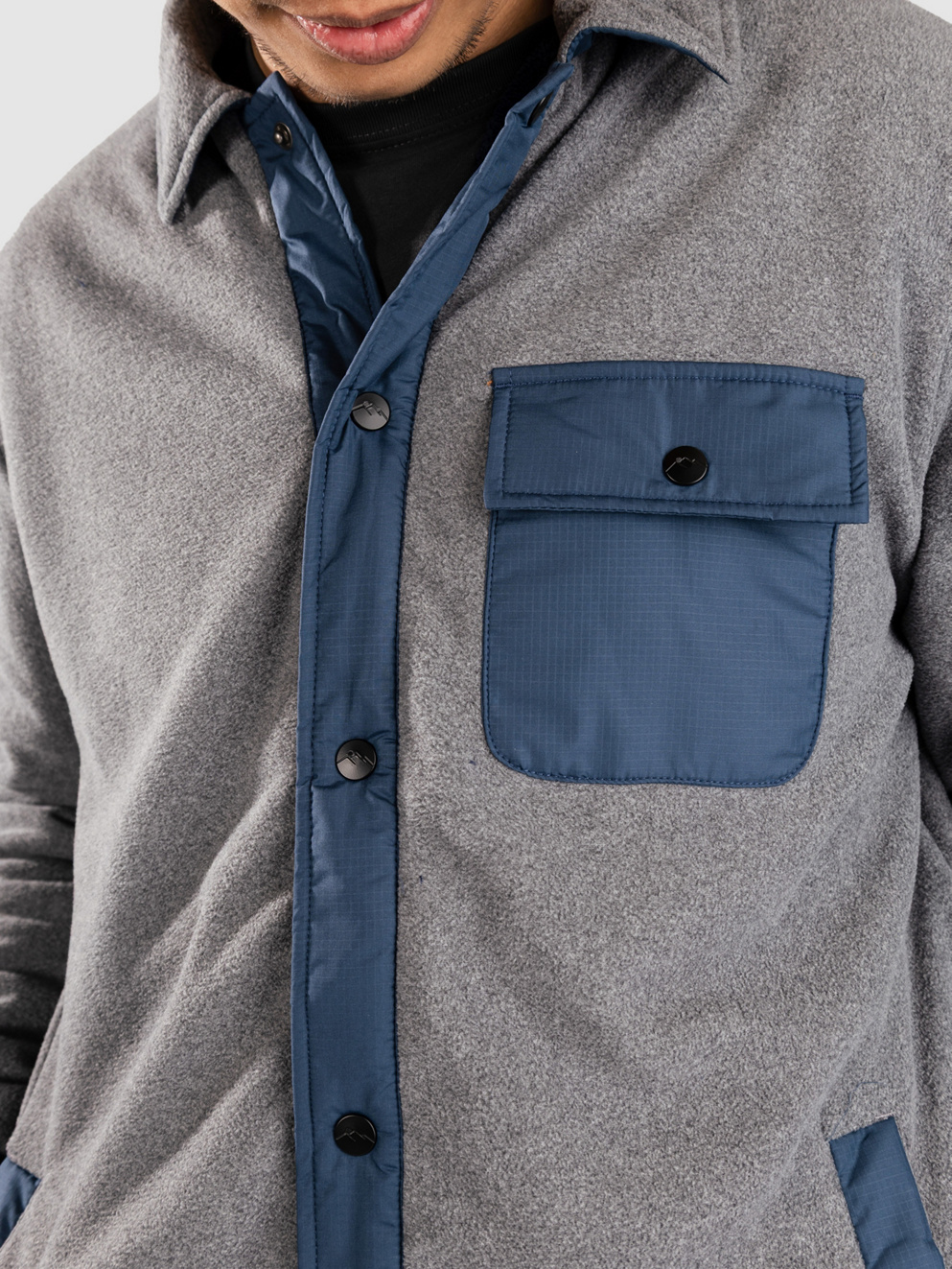 Passenger Firelight Sherpa Lined Overshirt Jacket grey marl