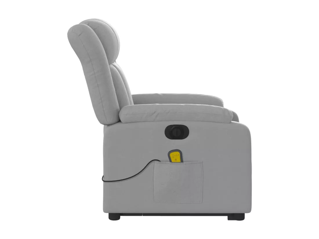 Fauteuil inclinable massant électrique Gris clair Tissu