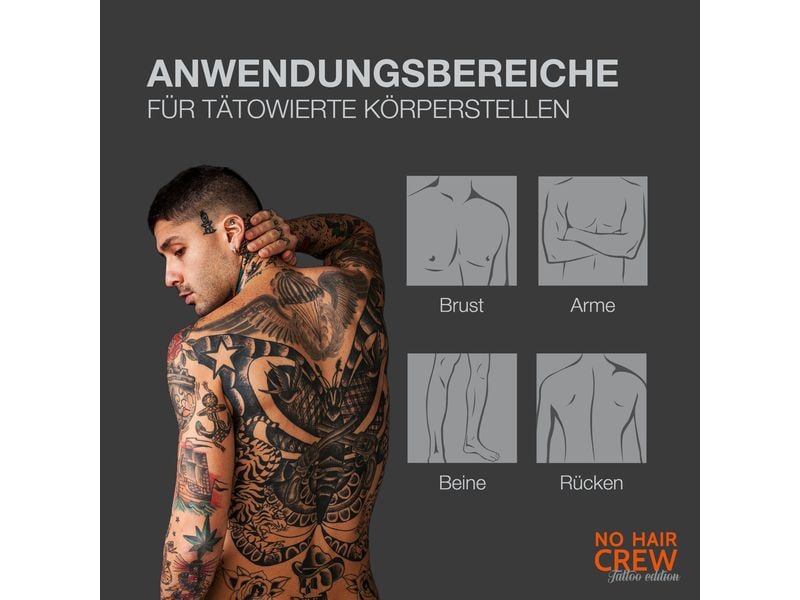 No Hair Crew Enthaarungscrème Tattoo Edition 150 ml Enthaarungscreme für tätowierter Haut