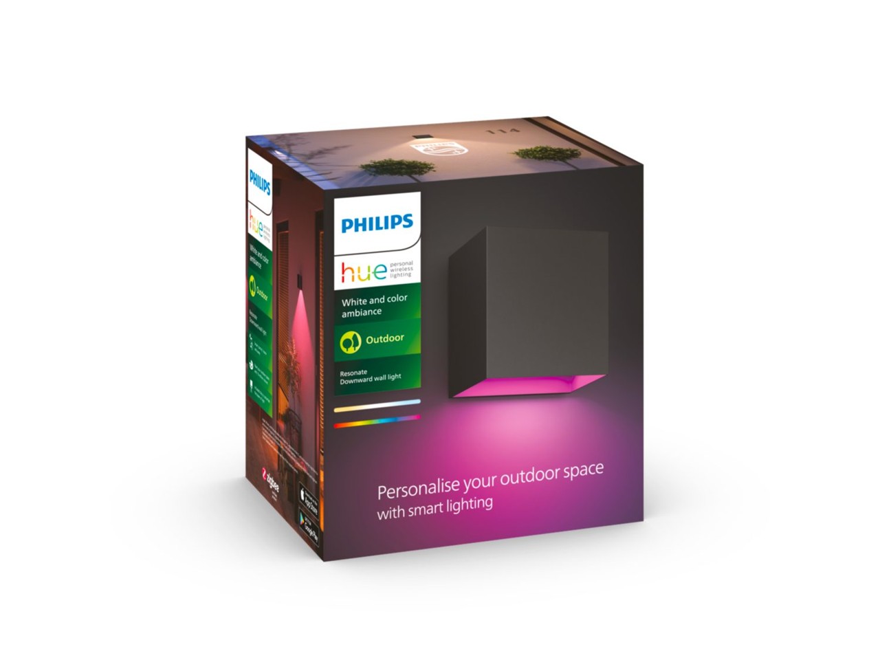 Philips Hue - Downward Resonate Wall Light - White & Color Ambiance