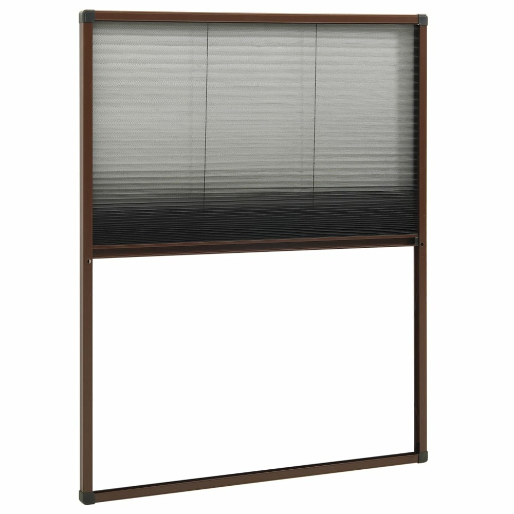 Moustiquaire plissée pour fenêtre aluminium marron 60x80 cm