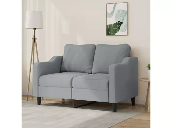 Canapé à 2 places Gris clair 120 cm Tissu
