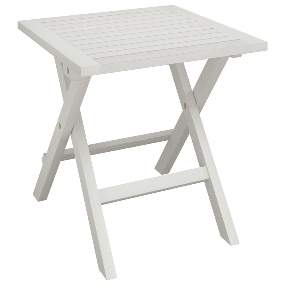 Lot de 2 transats chaise longue bain de soleil lit de jardin terrasse meuble d'extérieur avec table blanc bois massif d'acaci