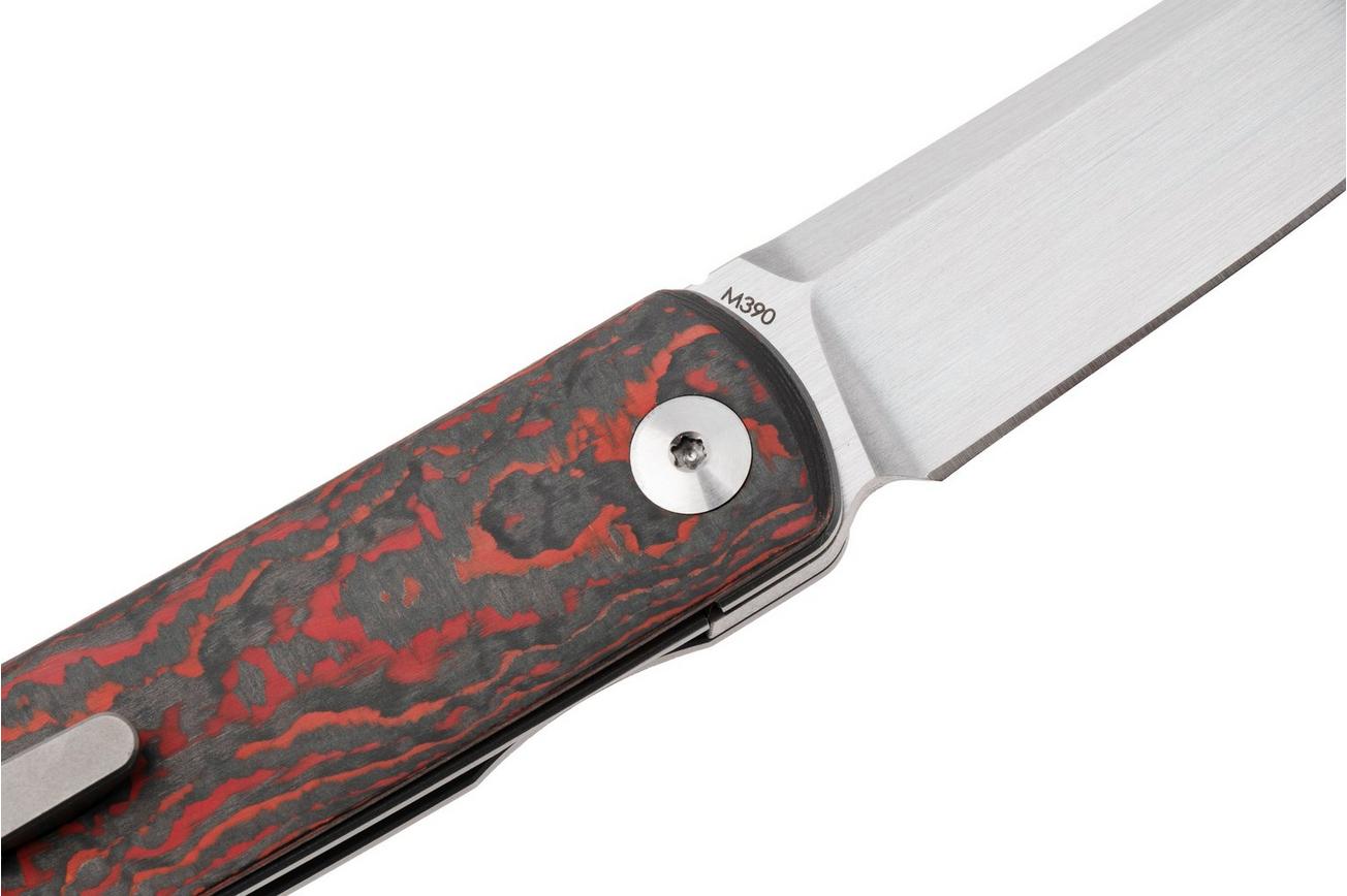 Reate Bushido, Satin M390, Lava Flow FatCarbon, zakmes
