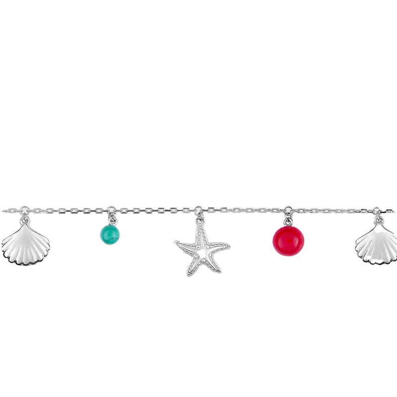 Bracelet Femme - turquoise - Argent 925 - Longueur : 18 cm