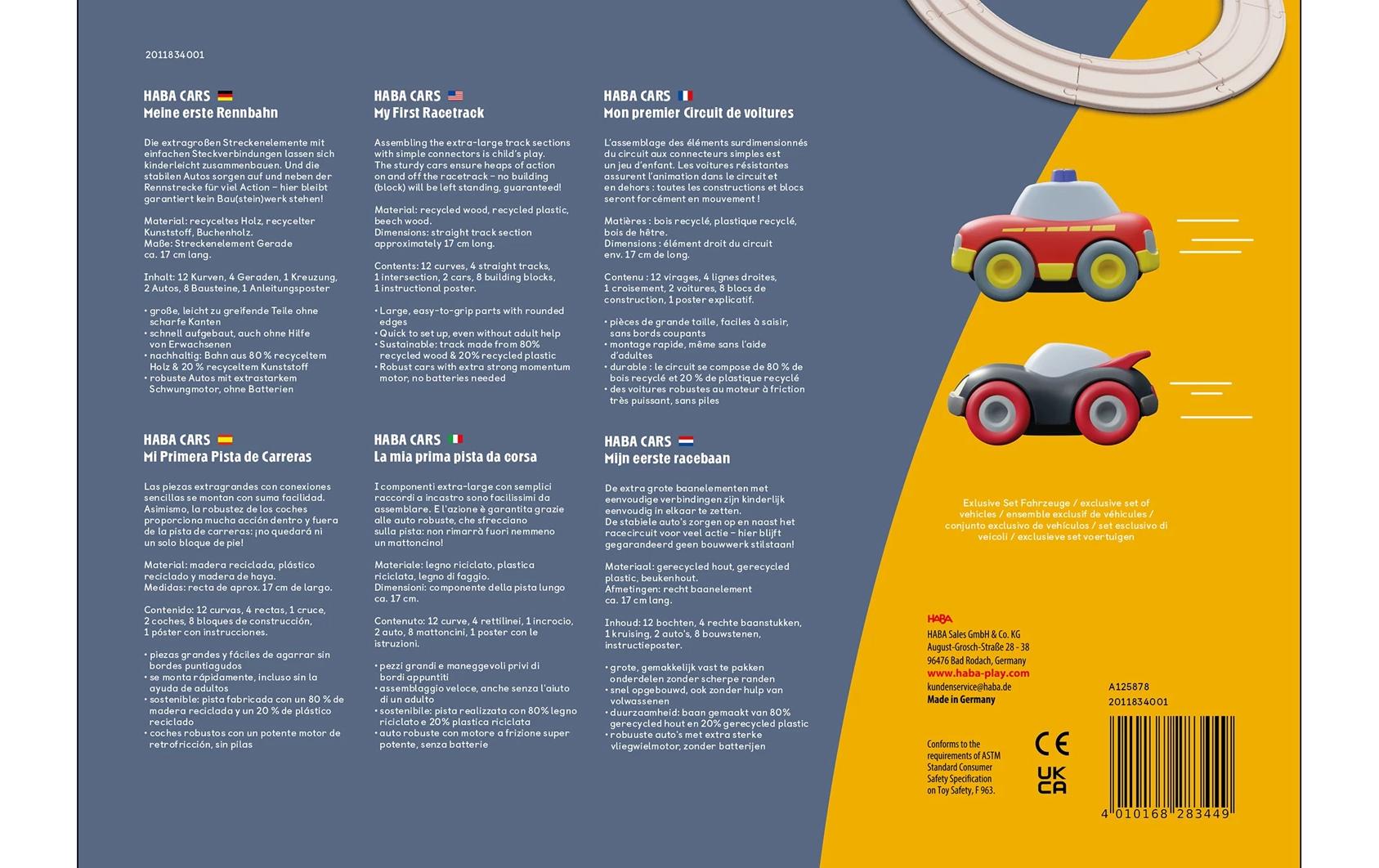 Rennbahnauto Cars – Meine erste Rennbahn 27 TeileKinderspielzeug