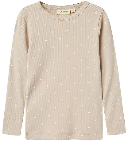 Lil' Atelier Bluse - Rib - NmfGago - Grey Morn/Heart
