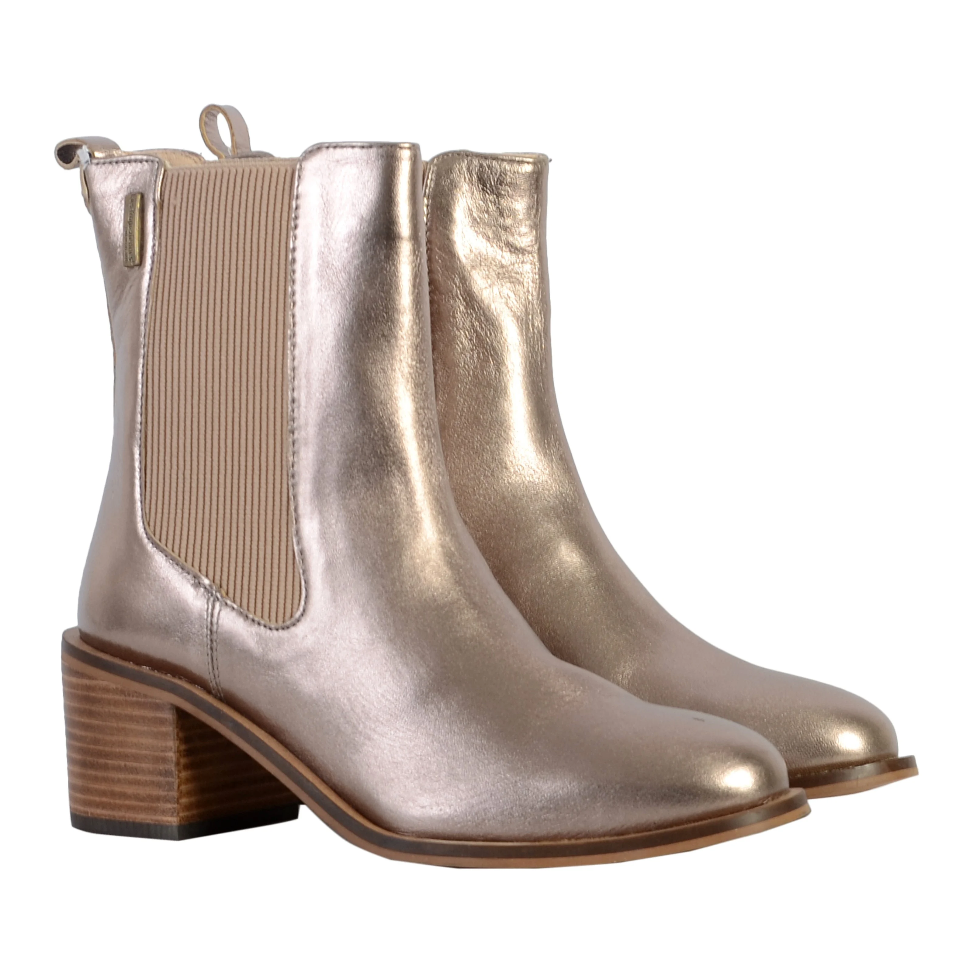 Bottines en cuir | Doré