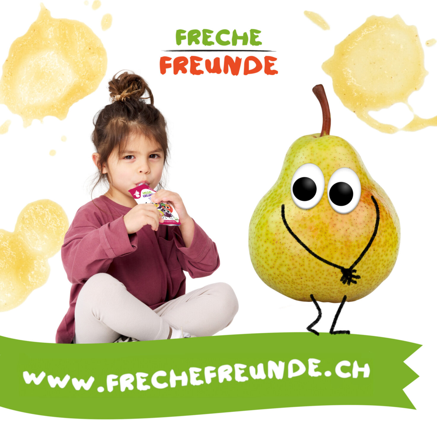 Freche Freunde Bio Quetschbeutel Apfel, Birne, Passionsfrucht 6+ Monate