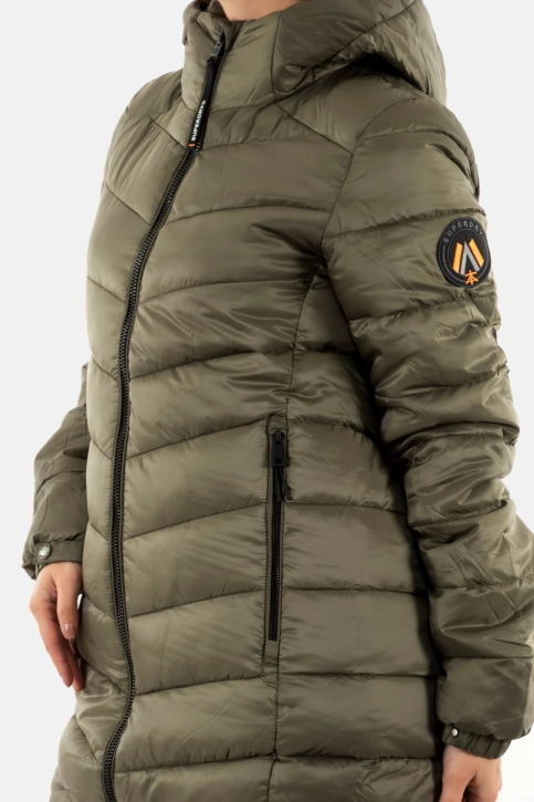 Doudounes superdry hooded fuji mid padded 8mi dusty olive green