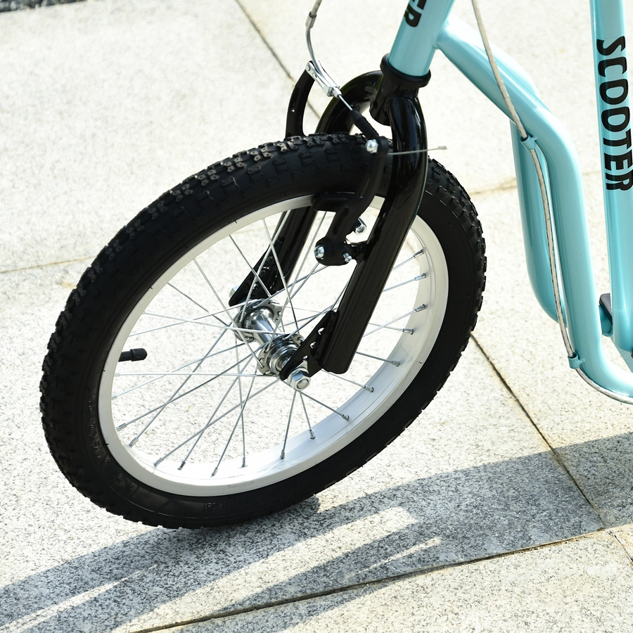 HOMCOM Kinderroller mit Handbremse blau