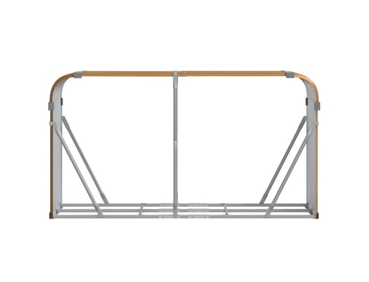 VIDAXL - Sac à outils Porte-bûches marron clair 180x45x100 cm acier galvanisé