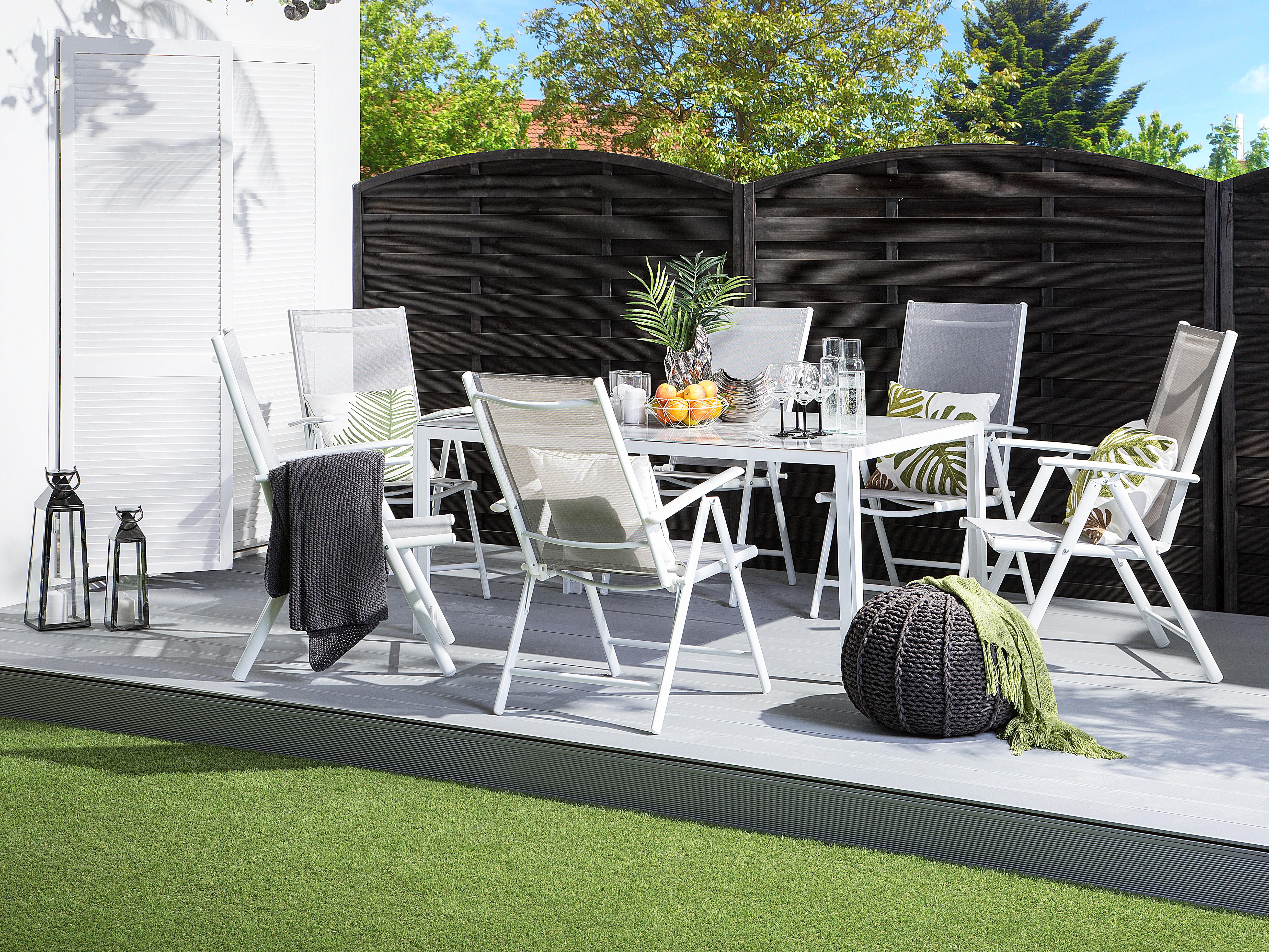 Tuin eettafel CATANIA 160 cm 91 cm Glas Grijs