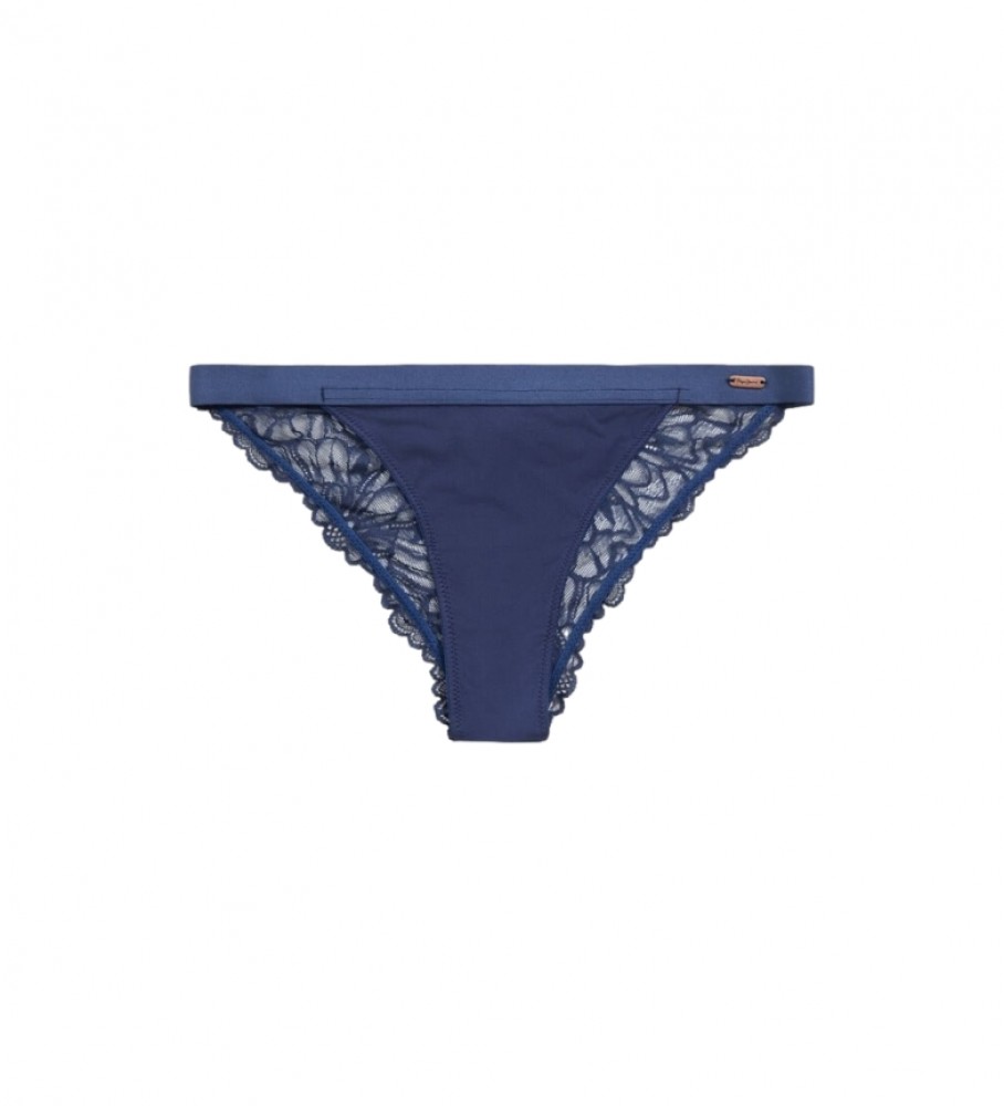 Calcinha brasileira Pepe Jeans em cetim azul marinho