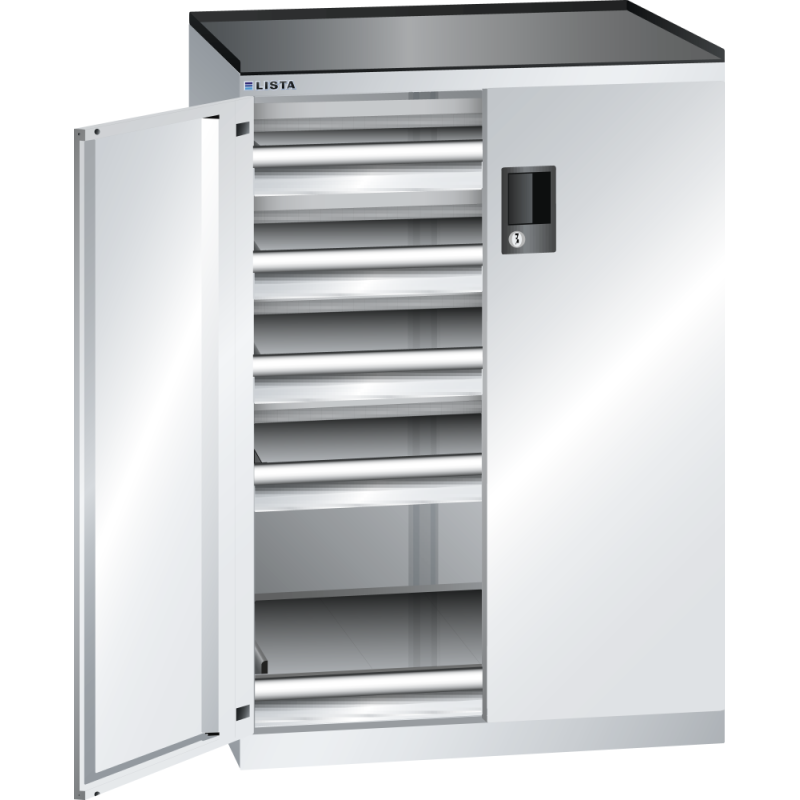 Armoire à tiroirs à portes battantes Lista 36x27E - charge 200 Kg