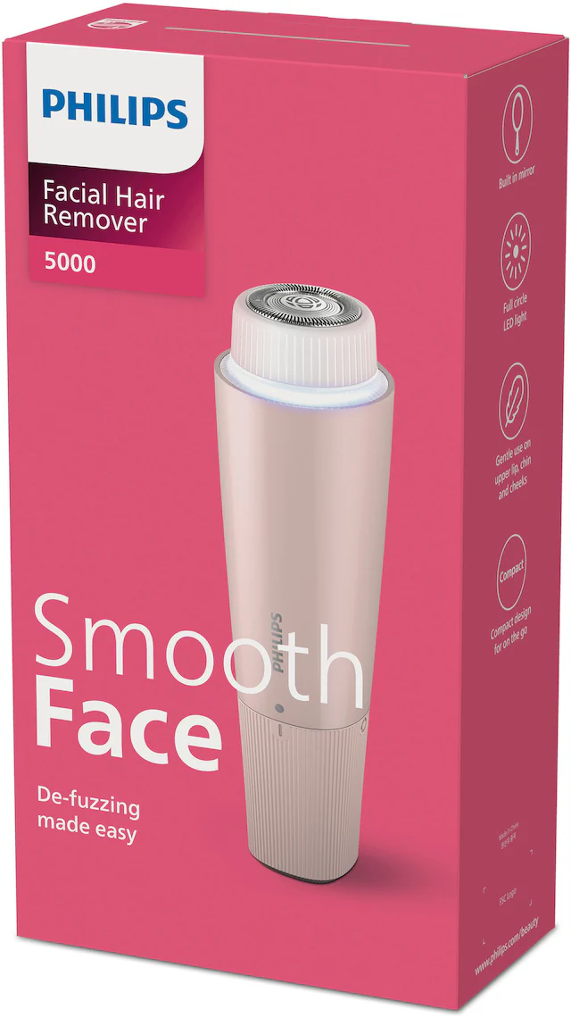 Philips Gesichtsepilierer »Series 5000 BRR454/00« mit Spiegel und LED-Licht, inkl. Reinigungsbürste