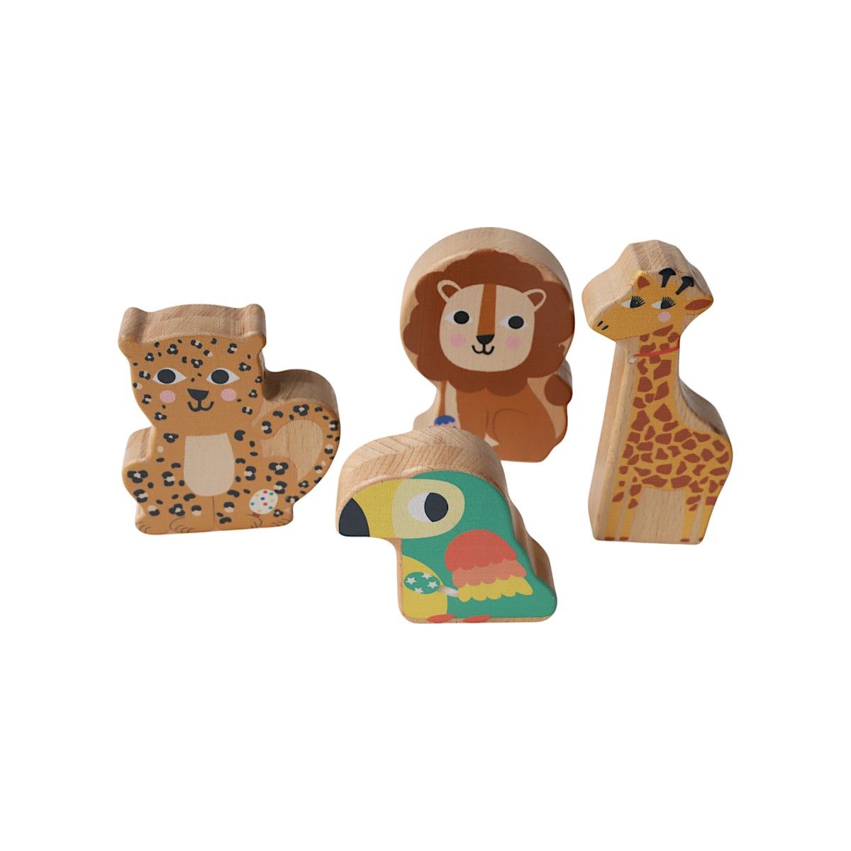 Animaux de la savane sonores en bois  Mercredi et Patati