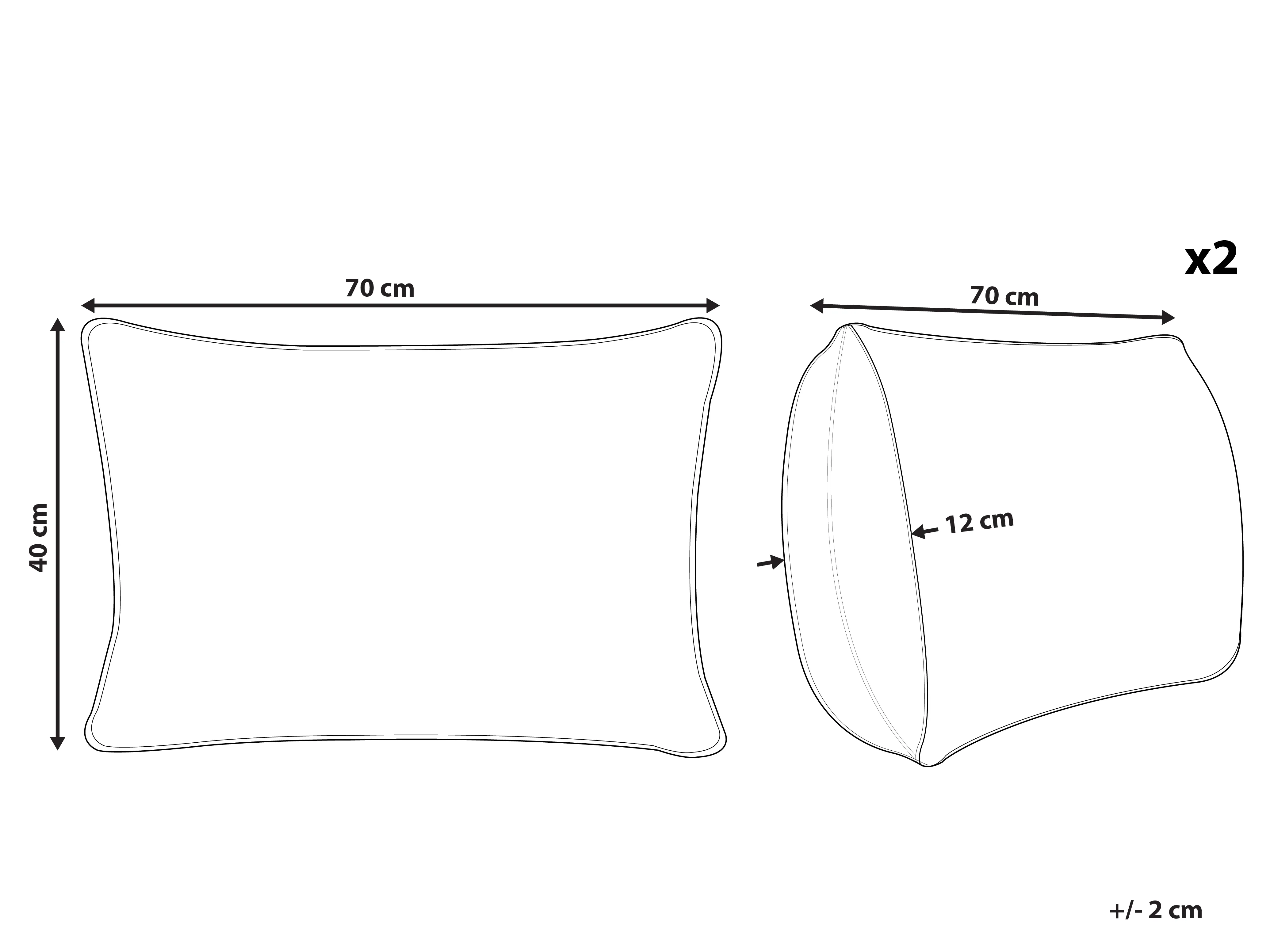 Set van 2 tuinkussens KASTOS gestreept 40 x 70 cm Taupe