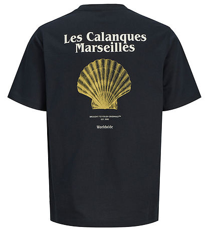 Jack & Jones T-Shirt - JorParos - Black/Yellow MUSCHEL