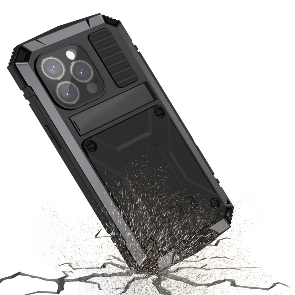 iPhone 15 Pro Hybrid Hardcase Hülle   Kickstand Aufsteller - Schwarz