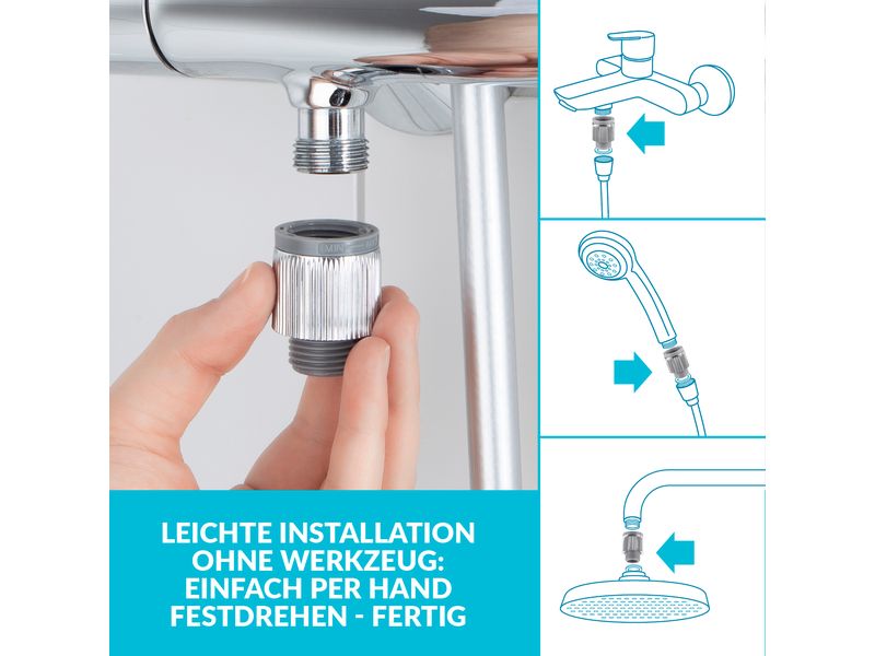 puregreen Wassersparregler Dusche, Chrom, Regulierbar Wassersparer für die Dusche aus «Die Höhle der Löwen»