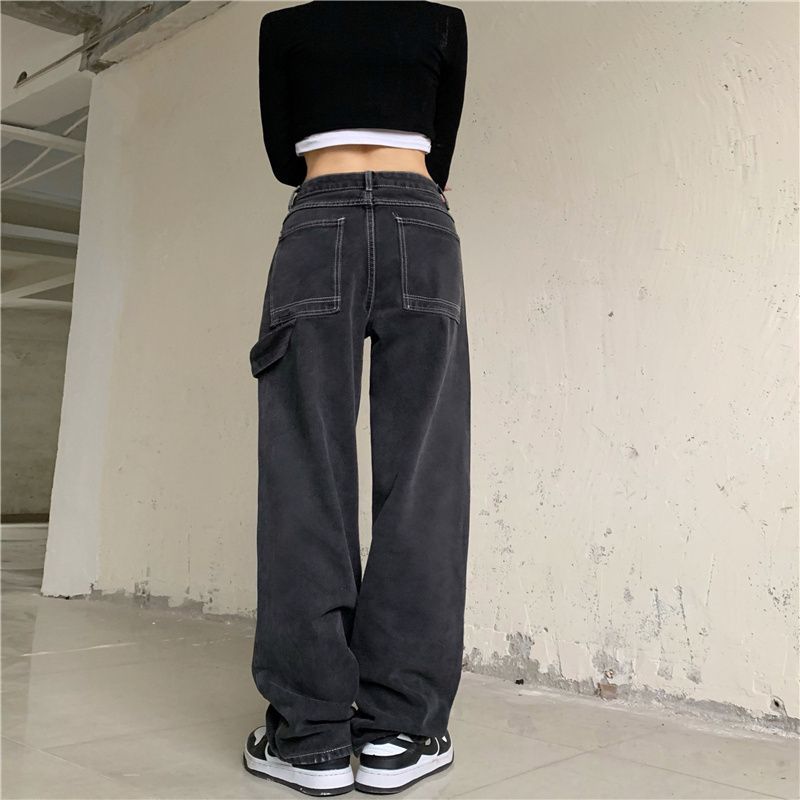 Banash - Wijde jeans met hoge taille en skeletprint