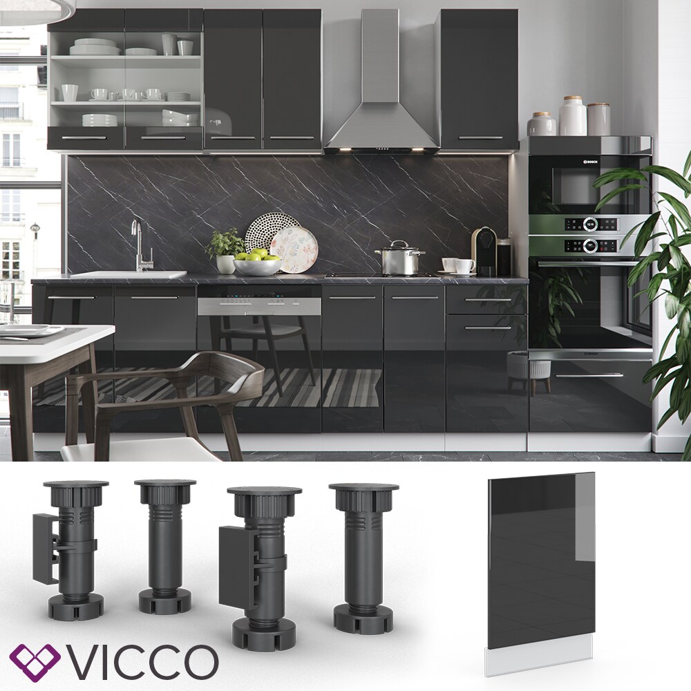 VICCO Geschirrspülerblende 45 cm Anthrazit Küchenzeile Unterschrank Fame