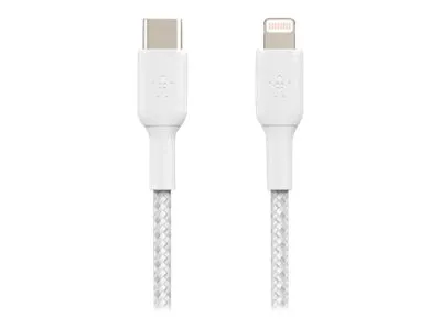 Belkin BoostCharge - Lightning-kabel - 24 pin USB-C han til Lightning han - 2 m - hvid - USB Power Delivery (18 W)