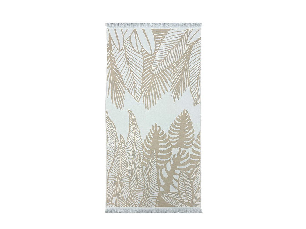 TOALHA PRAIA ADULTO MY HOME BEIGE 100X180