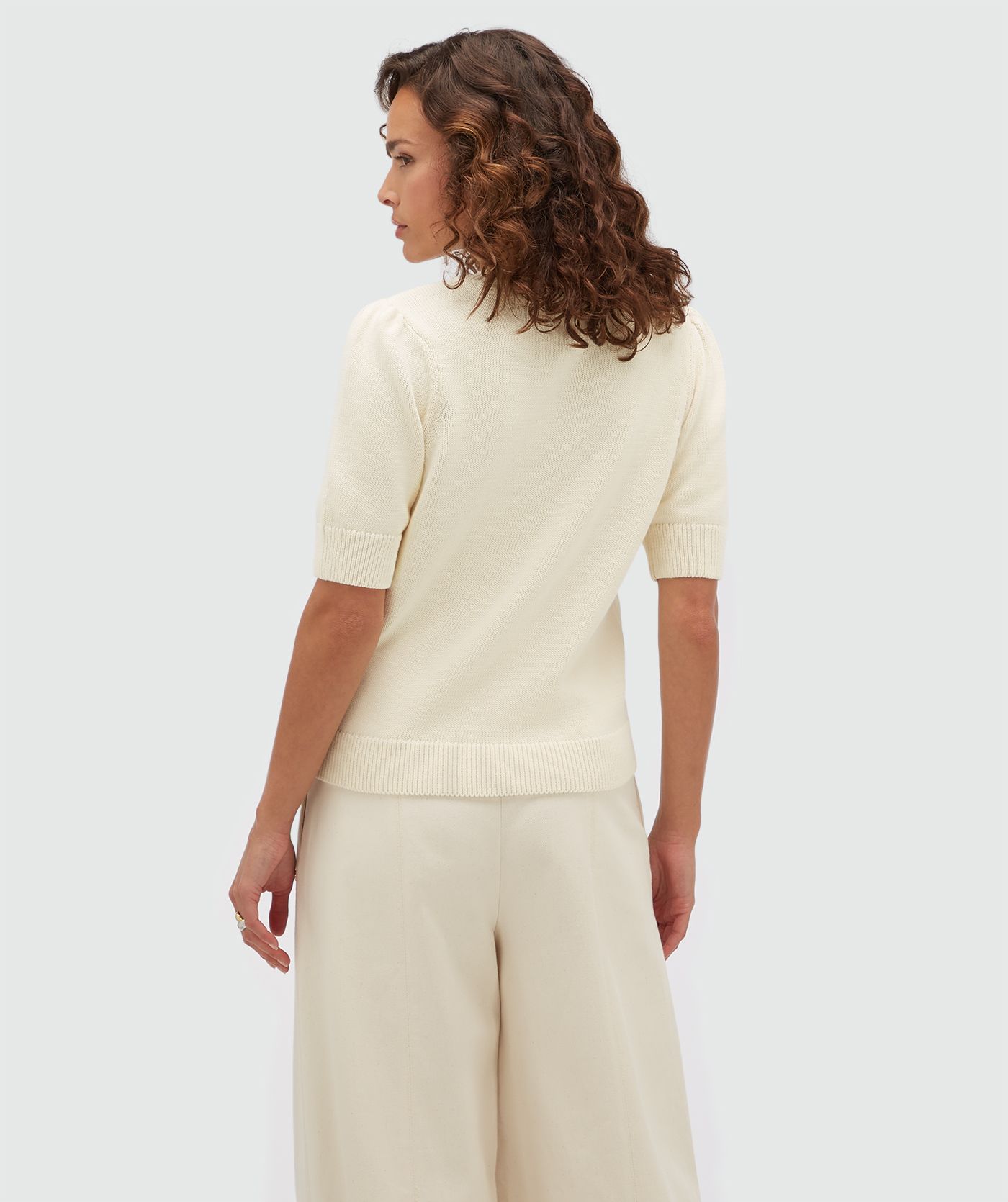JV-BRENT fitted sweater - cloud white
