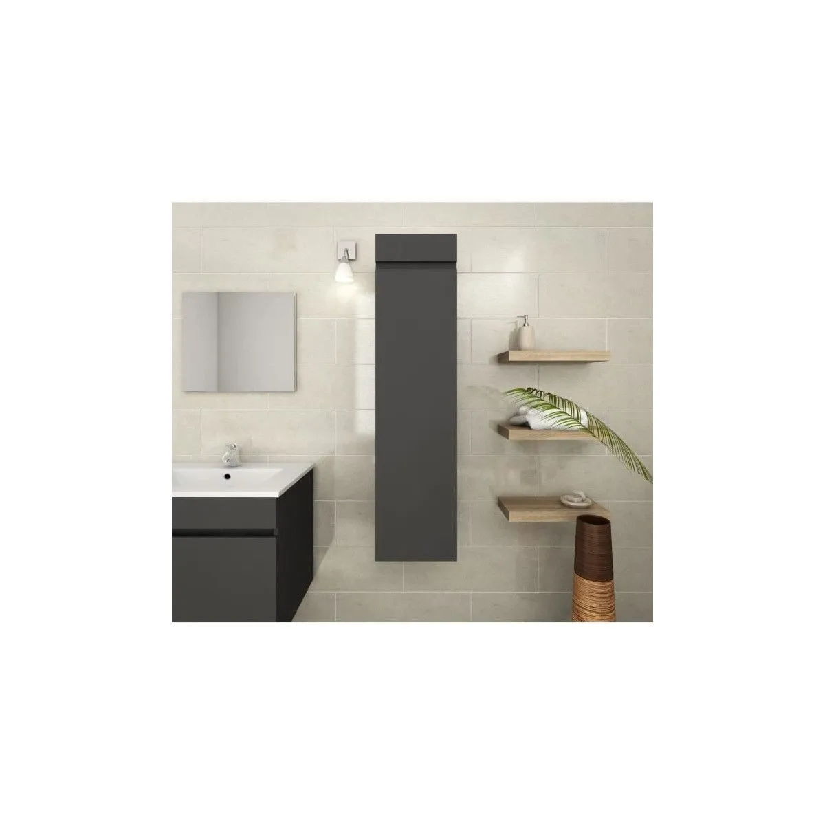 Youdoit Colonne salle de bain Gris mat