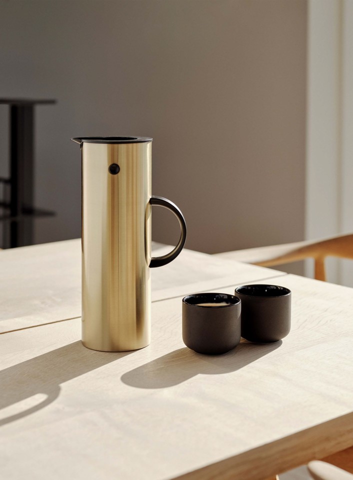 Stelton - EM77 Termokande 1 L -Børstet messing