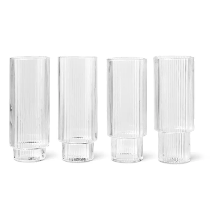 Ferm Living Verres long Ripple - Set de 4