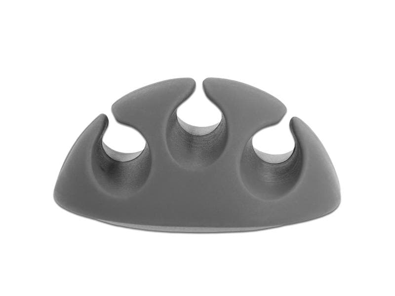 Delock Kabelhalter 5 mm, 2x3 Stück, weiss, grau, 3 Durchfüh Delock Kabelhalter mit 2 Durchführungen Set 6 Stück