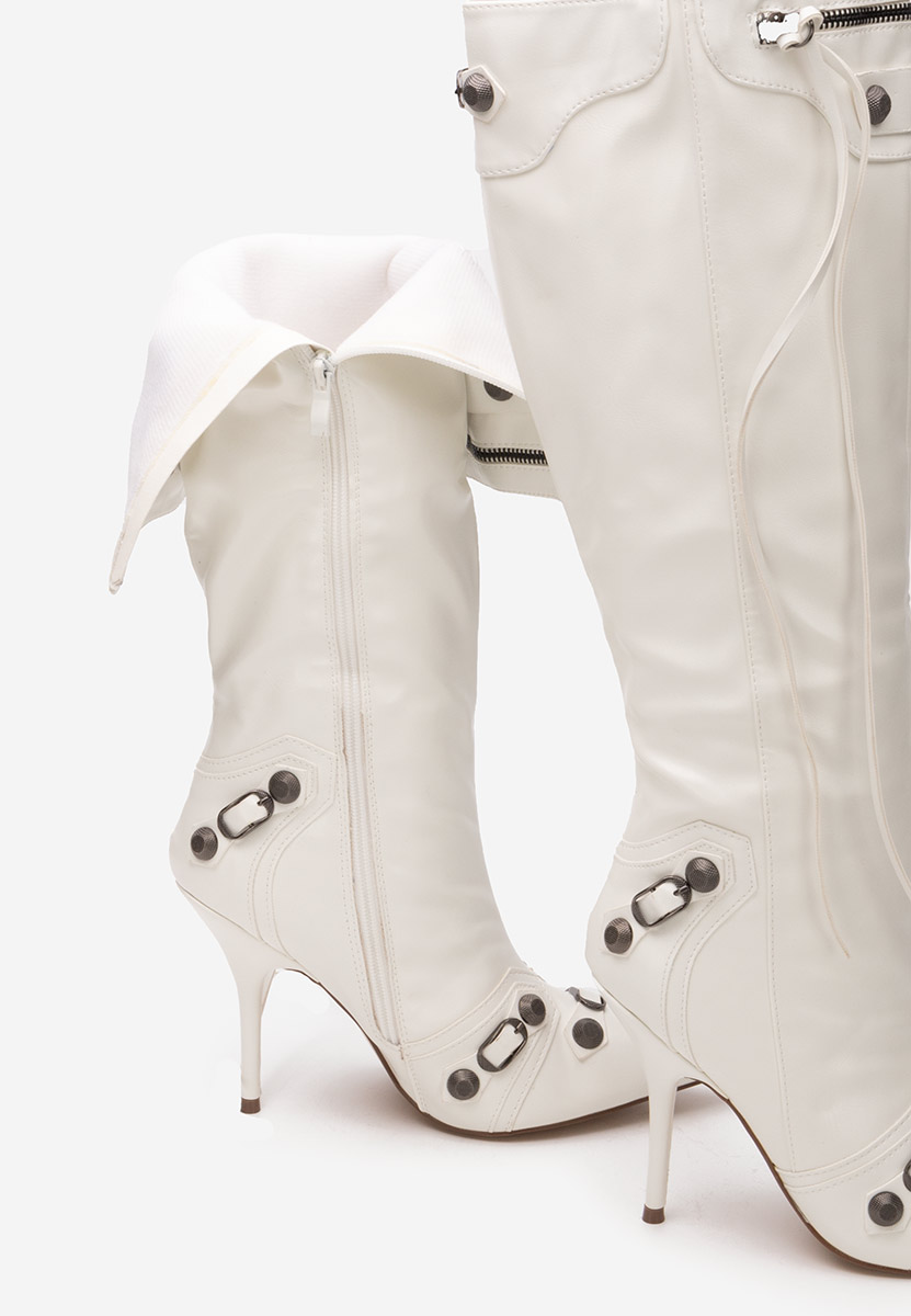 Bottes stiletto blanches Supreme