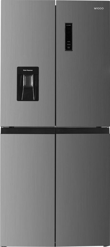 Wiggo WR-MD18(X) - Amerikaanse Koelkast - No Frost - 4 deuren Water - Dispenser - Met Display - Super Freeze - 419 Liter - Rvs
