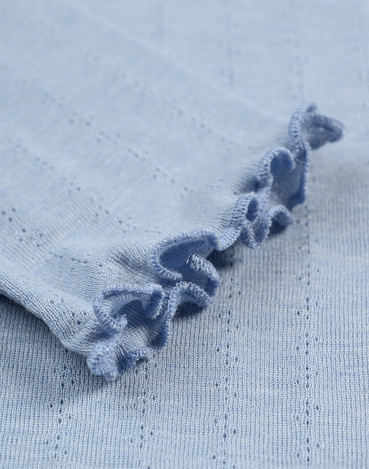 Pointelle shirt met hoge hals van merinowol/zijde voor dames
