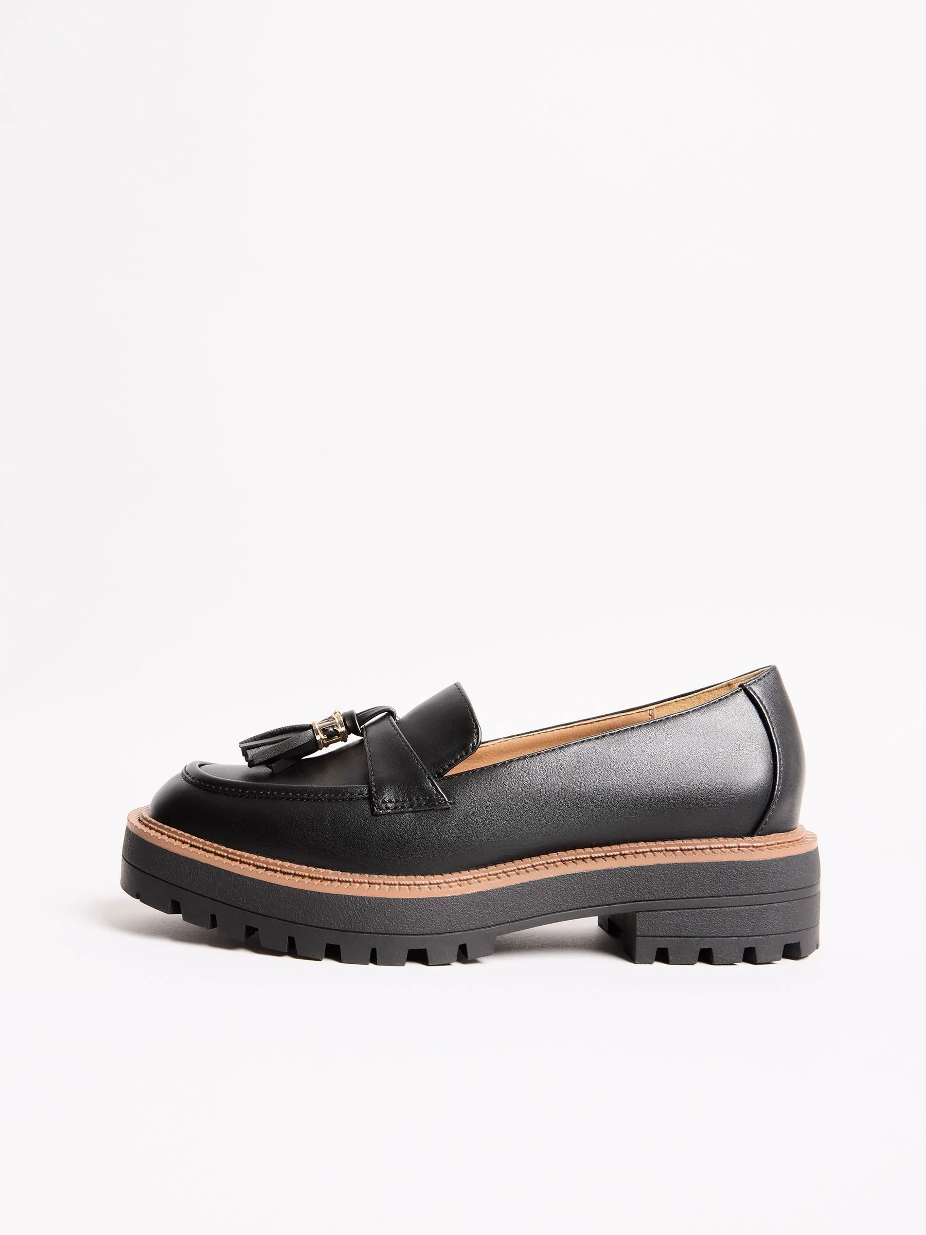 Lipsy Chunky Snaffle Trim Detail Faux Leather Loafers