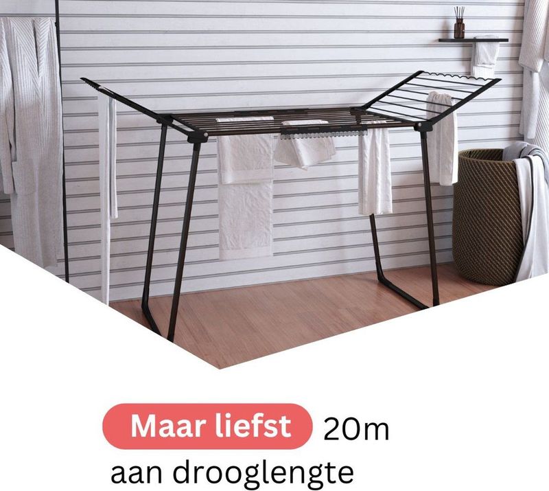 Droogrek - Staal - Verstelbaar - Zwart