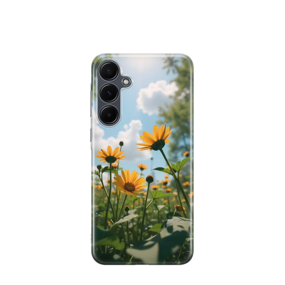 Samsung Galaxy A55 Gummi Hülle Wiesenfreude - Grün