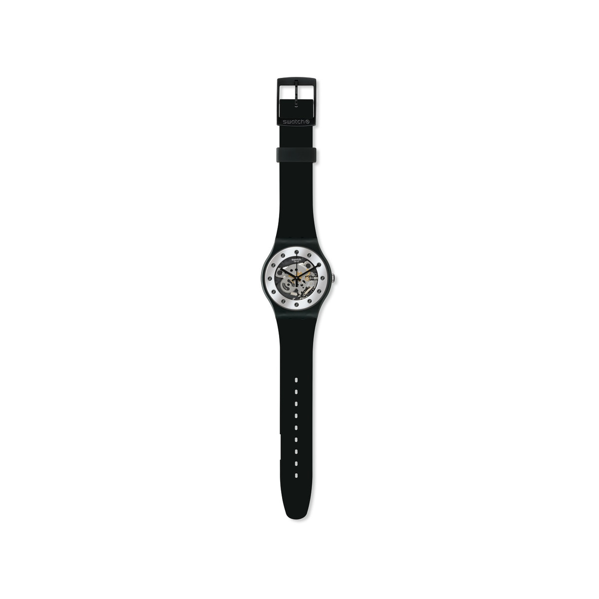 Montre Swatch homme matières biosourcées noir