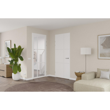 Arne & Bodil binnendeur ABE106 blank glas - wit afgelakt