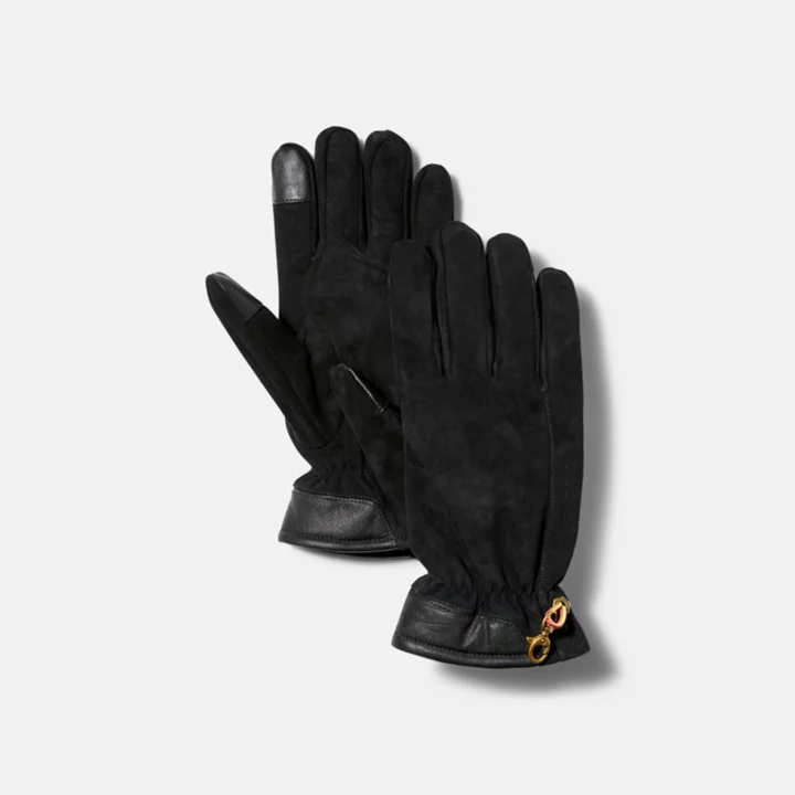 Gants en cuir Winter Hill pour écrans tactiles pour homme en noir