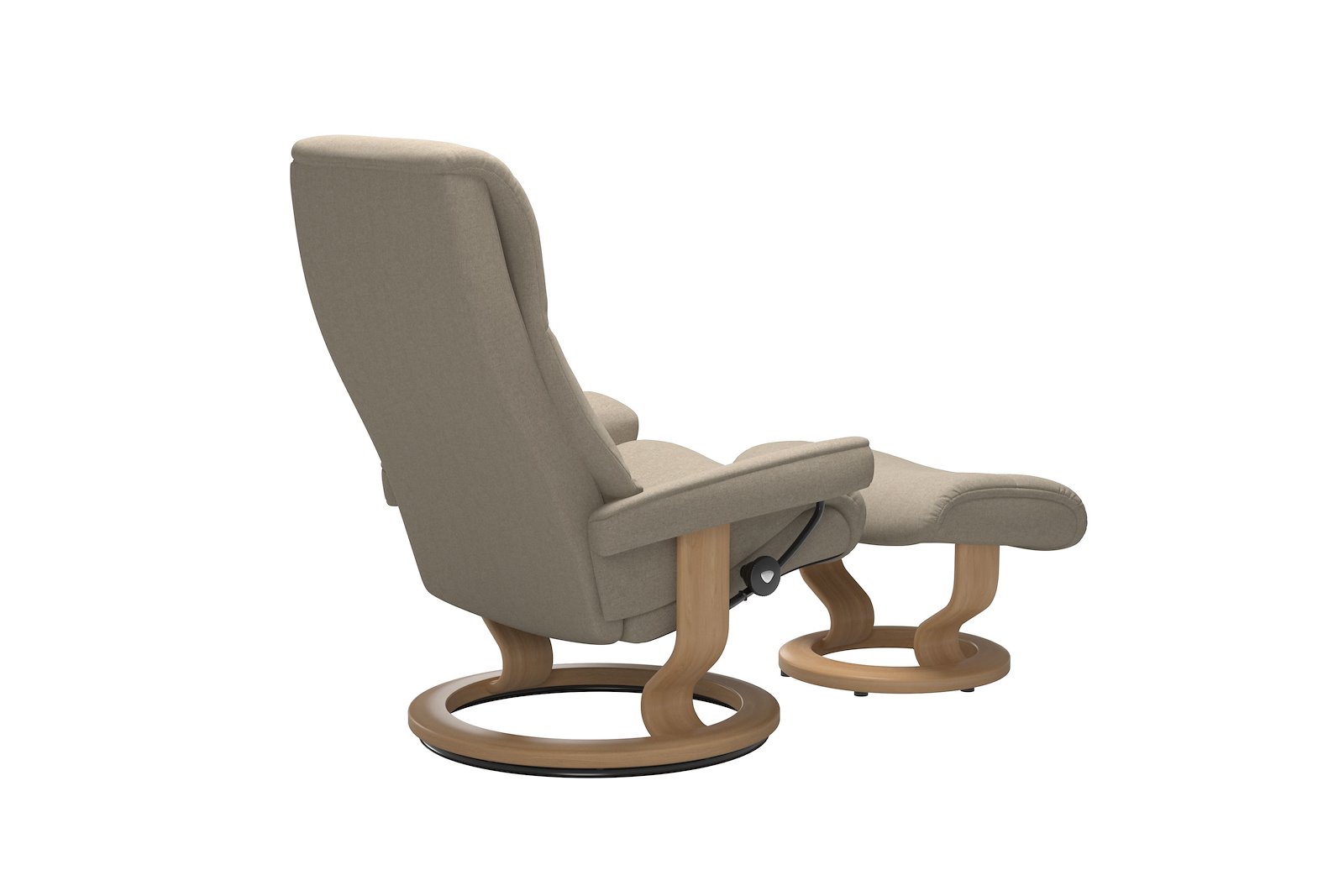 View (M) lenestol med krakk Tekstil Calido Light Beige - Classic - Eik