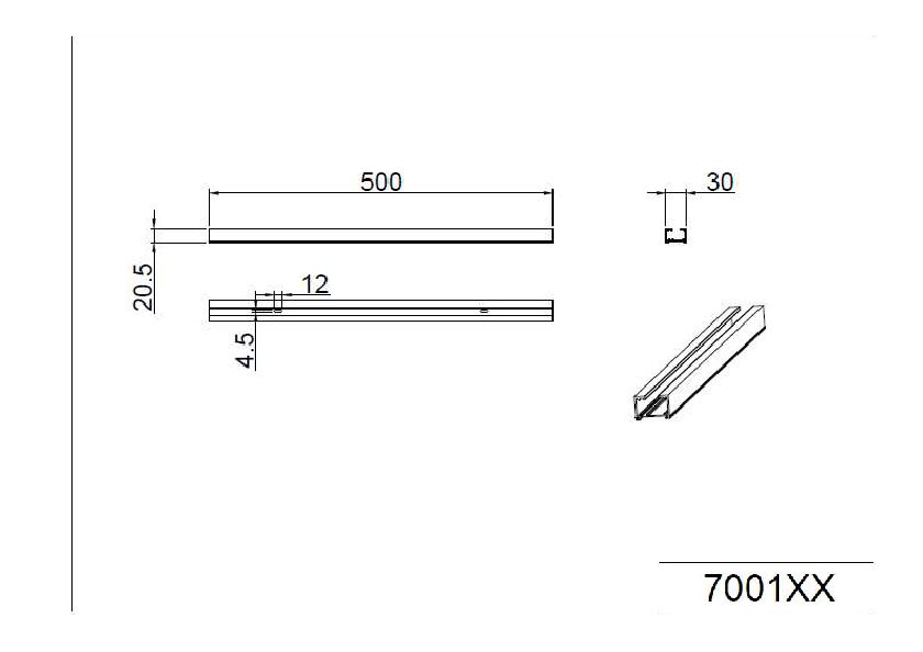 Schiene 50cm DUOLINE