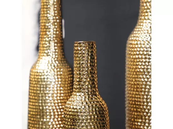 Vase en céramique doré 11 x 30.5 cm
