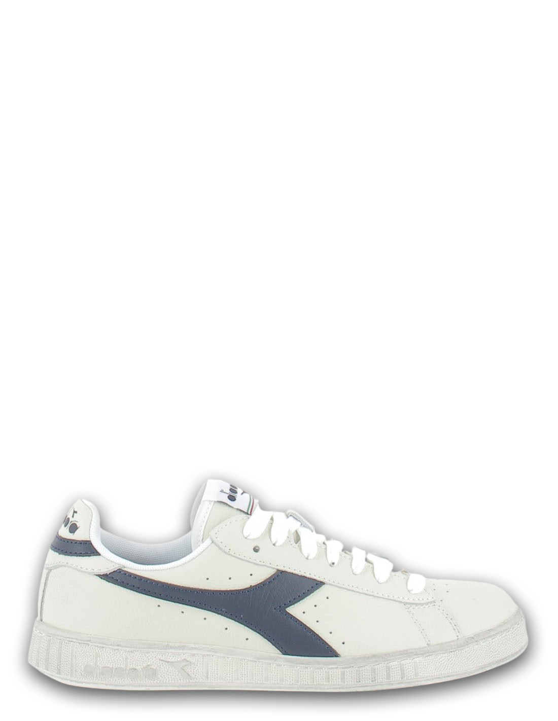 diadora Sneakers mixte game l low cuir blanc/bleu