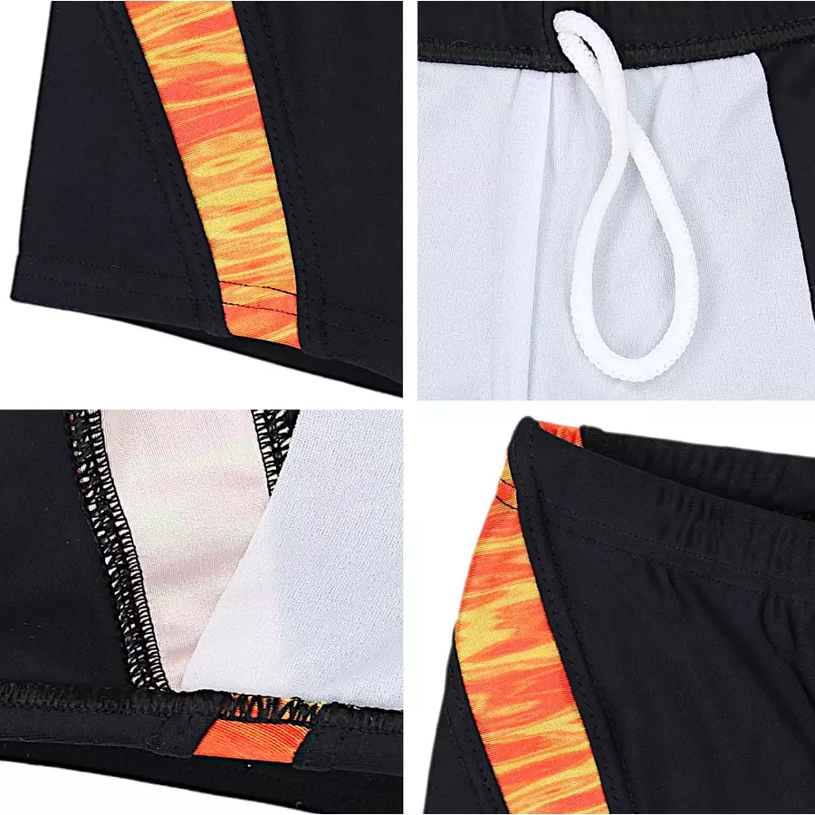Aquarti Jungen Schwimmhose Kontrastfarbige Einsätze orange