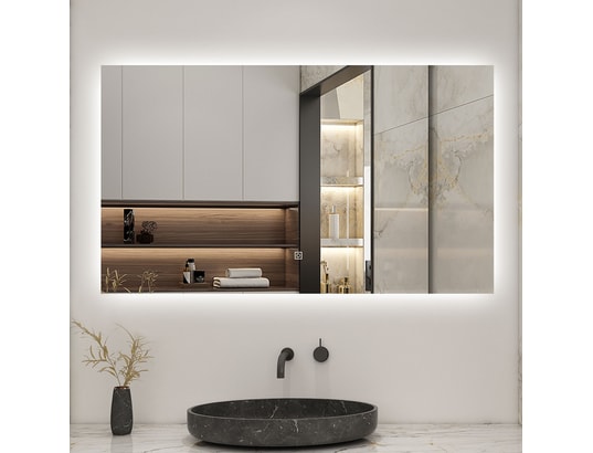 AICA SANITAIRE - Aica 120x70 cm miroir de salle de bain led rétro-éclairé san...