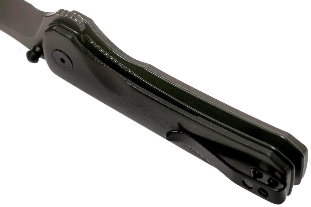 QSP Knife Hawk QS131-P2 Ebony Wood, Blackwashed, zakmes